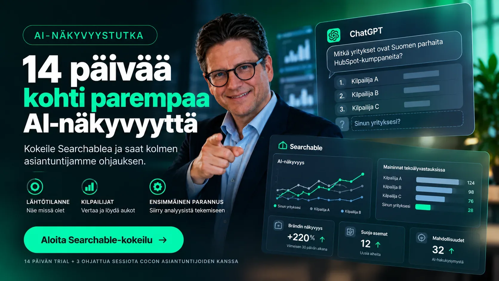 14 päivää kohti parempaa AI-näkyvyyttä, havainnollistava kuva, ei asiakasdataa